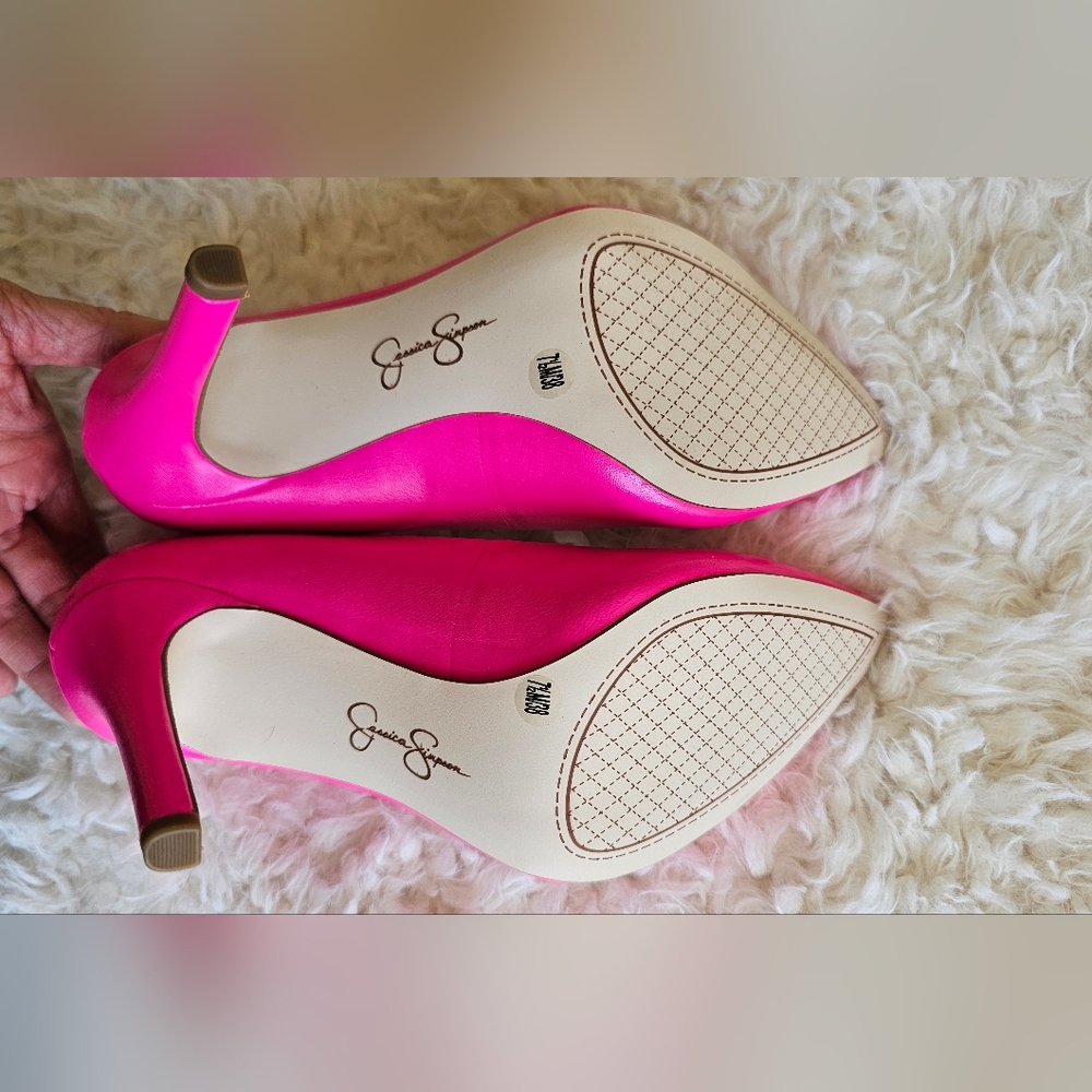 Jessica Simpson Hot Pink Pointed Toe Stiletto Heels - Picture 11 of 12